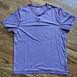 Old Navy Maroon Heathered Henley T-Shirt